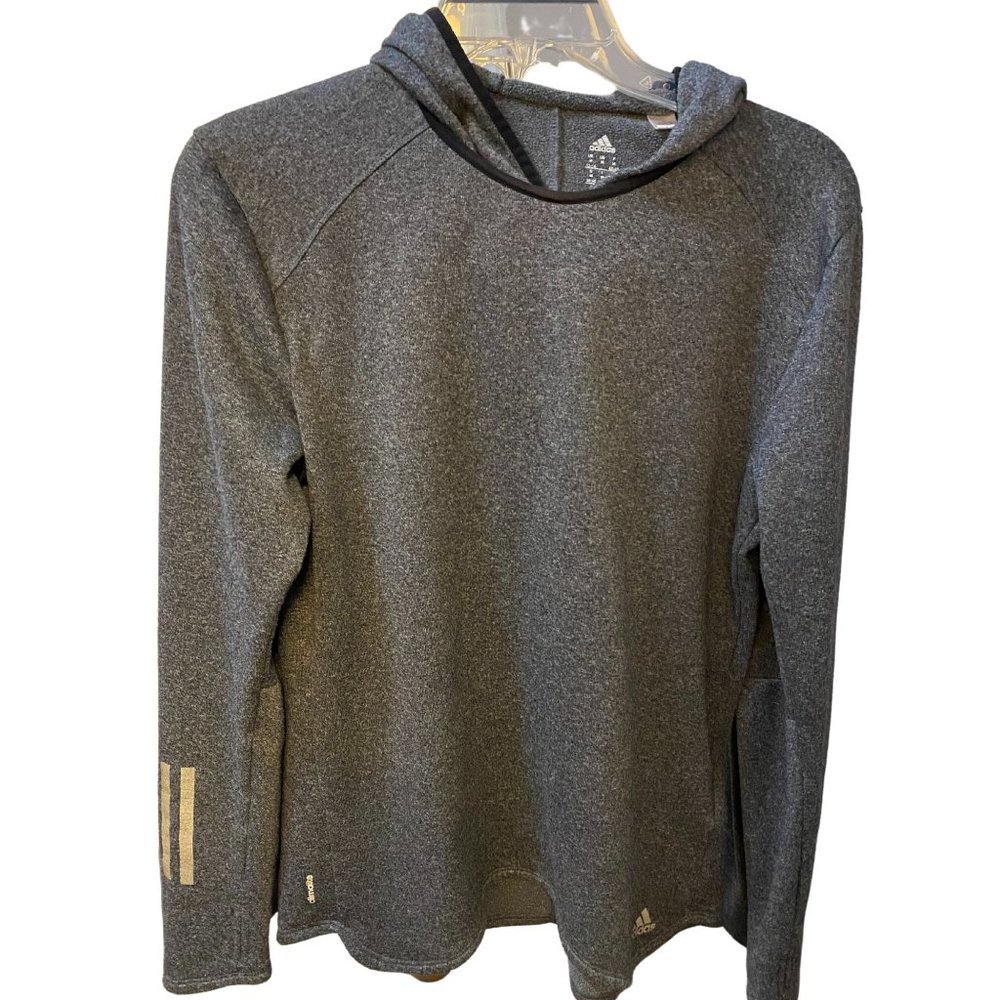 ADIDAS GRAY LIGHTWEIGHT WOMEN'S PULLOVER HOODIE SIZE MEDIUM